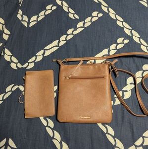 Montana West Taupe Crossbody Bag With Wristlet